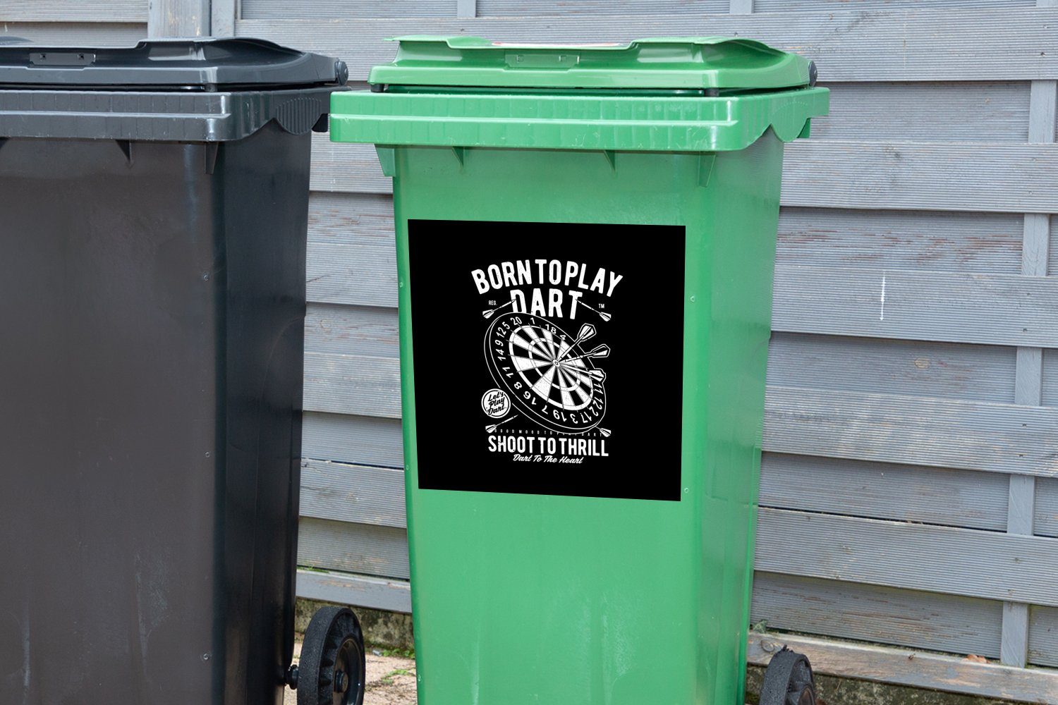 MuchoWow Wandsticker Mancave - Dartscheibe St), Darts - - (1 Container, Mülleimer-aufkleber, Retro Mülltonne, Abfalbehälter Sticker