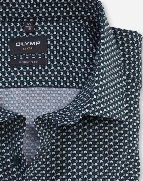 OLYMP Businesshemd Luxor modern grün Minimalmuster fit