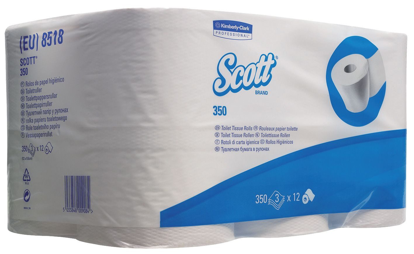 Scott Туалетная бумага Kleinrollen Toilet Tissue - 3-lagig geprägt hochweiß Rolle mit 350 Bla