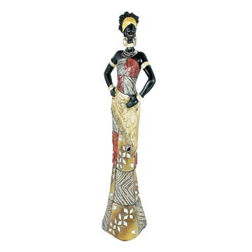 colourliving Afrikafigur Afrika Deko Figur Frau in einem bunten Kleid Afrikanische Dekofiguren, handbemalt