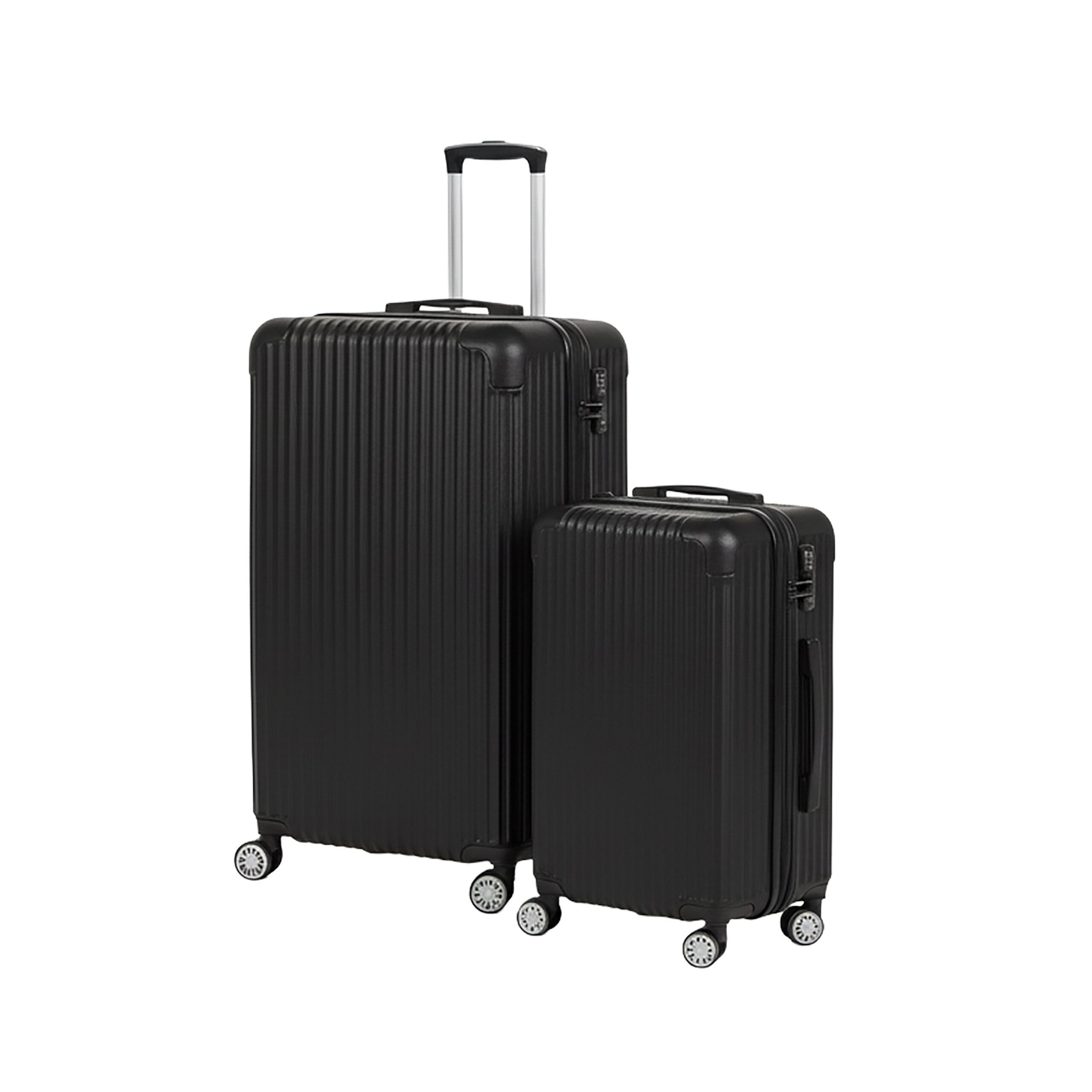 relaxdays Koffer Kofferset 2-teilig, 4 Rollen, schwarz günstig online kaufen