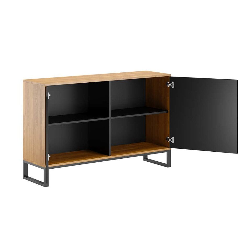 Deerhorn Sideboard Kommode Loft Office, Eiche Massiv, Schubladen für Ordner