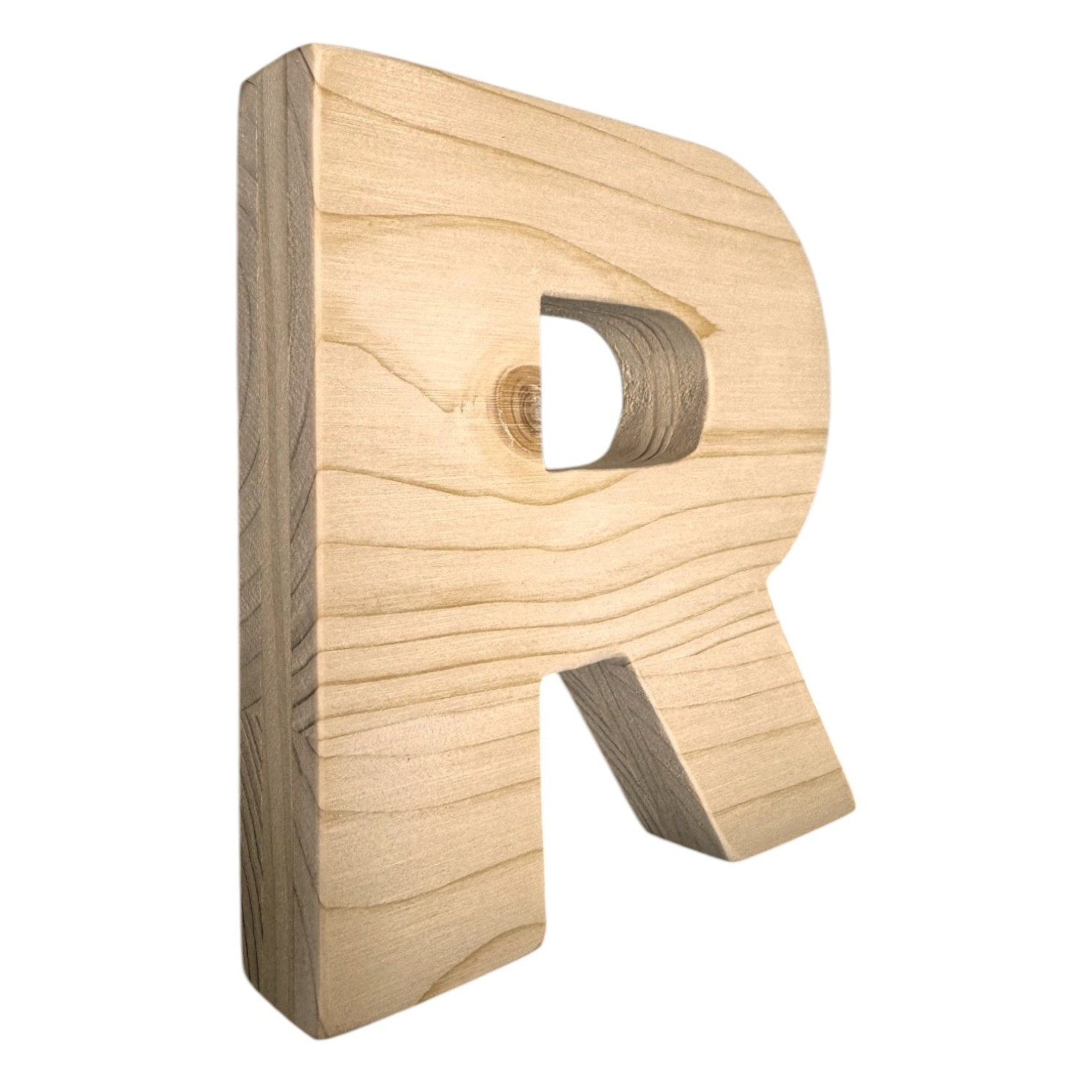 Zayno Deko-Buchstaben Holzbuchstabe "R" aus massivem Fichtenholz (Packung, 1 St., Fördert das Kennenlernen des Alphabetes), in liebevoller Handarbeit aus hochwertigem Fichtenholz gefertigt.