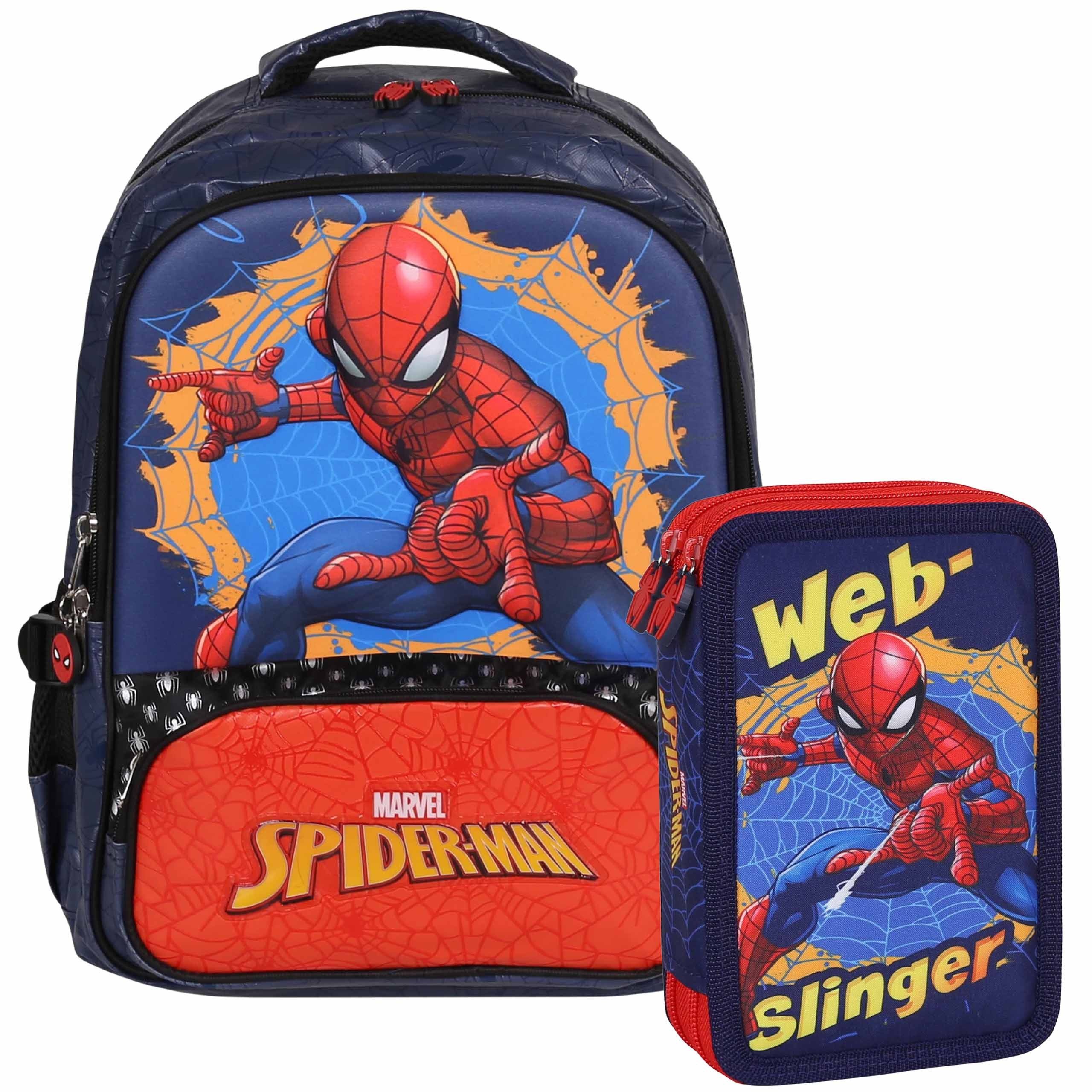 MARVEL Schulrucksack MARVEL Spider-Man Schulset für Jungen: Rucksack + Federtasche (2-tlg)