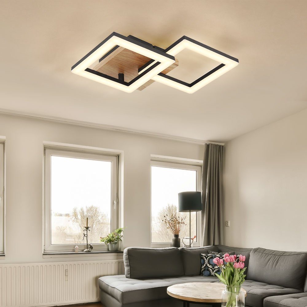 Globo LED Deckenleuchte, LED-Leuchtmittel fest verbaut, Warmweiß, Wohnzimmerlampe Lampe Metall schwarz Deckenleuchte modern | Deckenlampen