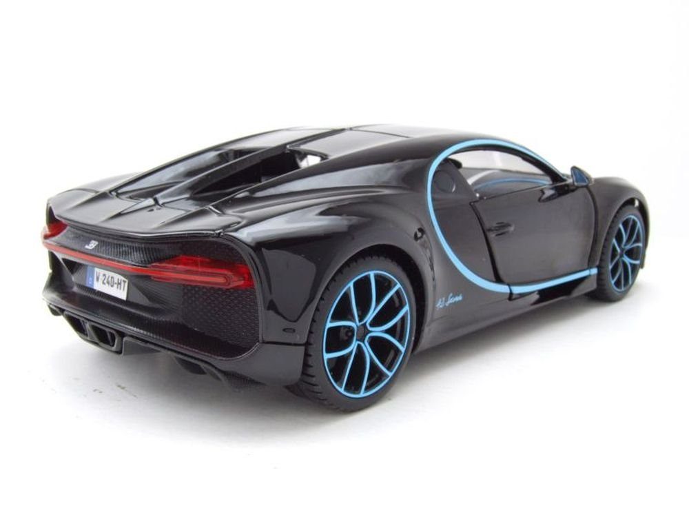 Maisto® Modellauto Bugatti Chiron 2016 schwarz hellblau, Maßstab 1:24