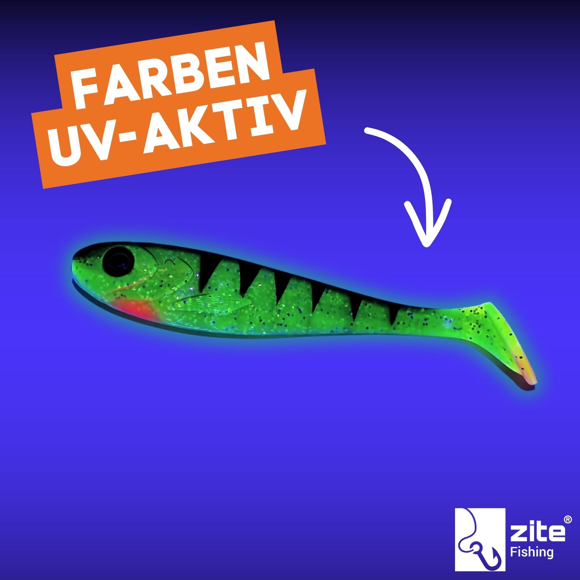 Zite Kunstköder Gummifisch Inzite Flanker Hecht-Shad Spinnfischen 18,5 cm 3er Set