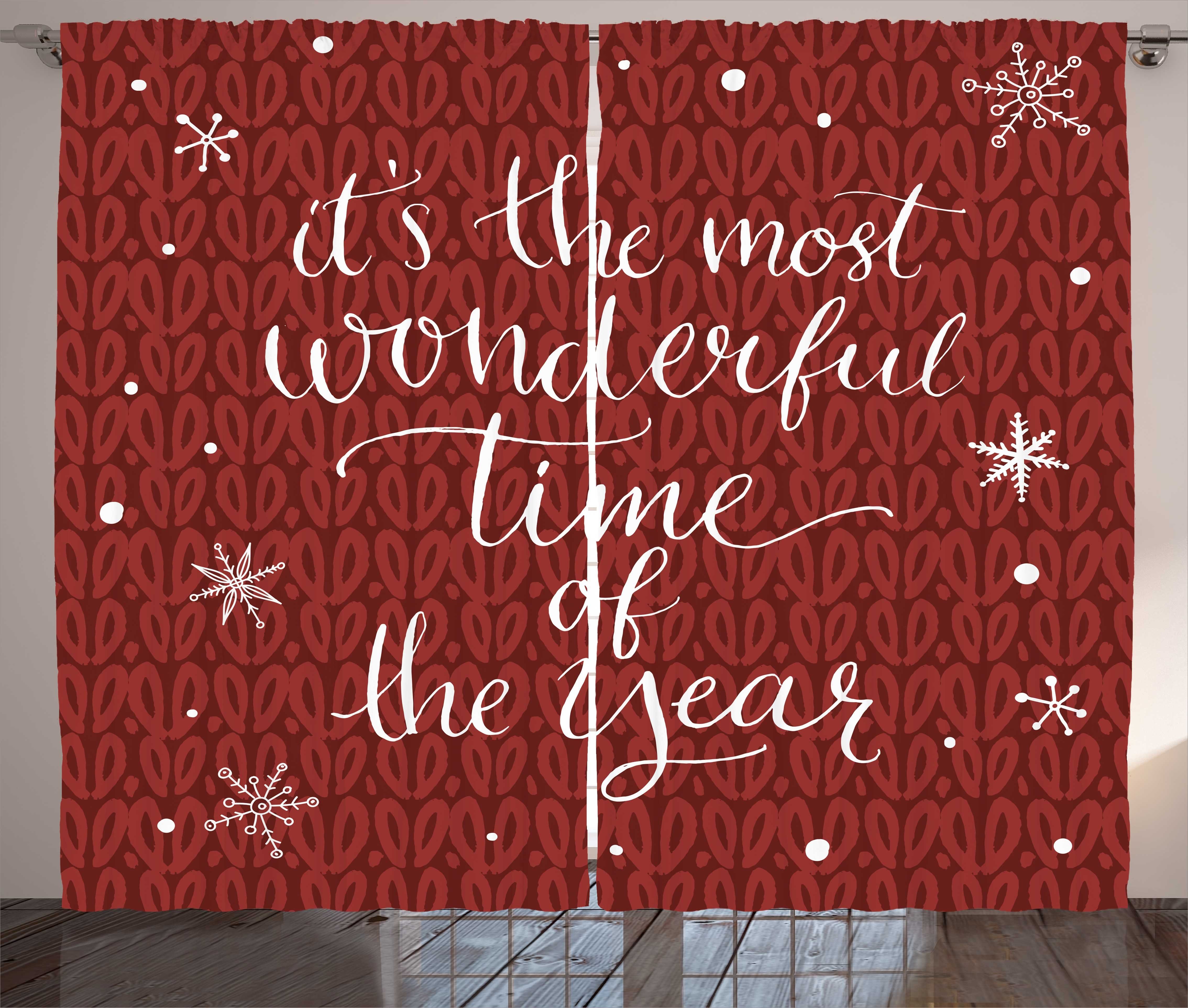 Weihnachten mit Abakuhaus, Schneeflocken Schlaufen Haken, und Schlafzimmer Vorhang Gardine Zitat und Kräuselband