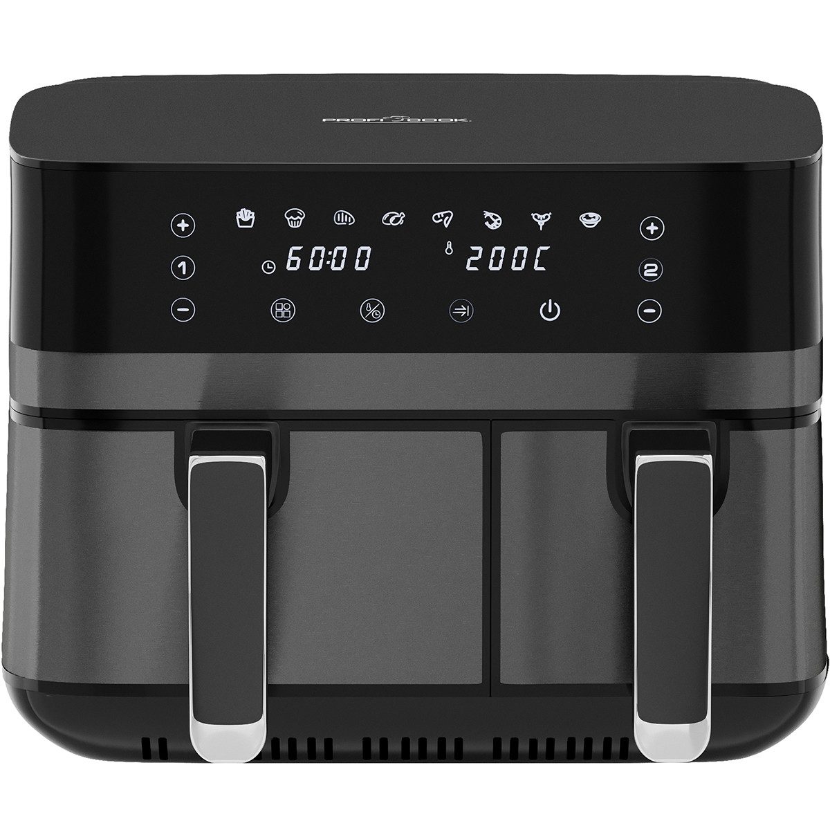ProfiCook Heißluftfritteuse PC-FR 1295 H, Zeitgleich-fertig-System, 9L, 2 Kammern
