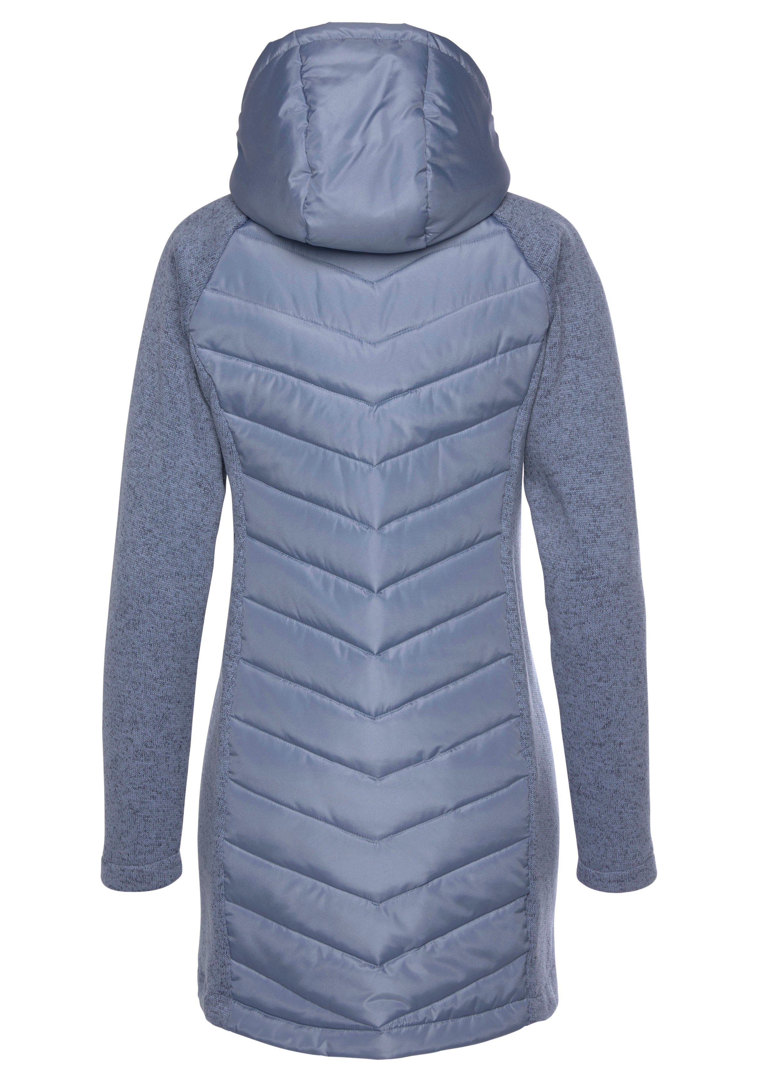 Strickfleece-Ärmeln Vivance Steppjacke blau mit