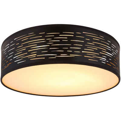 Globo Deckenleuchte Deckenleuchte Wohnzimmer LED rund Deckenlampe Schlafzimmer schwarz, rund, modern, schwarz gold, LED fest integriert, Warmweiß, Esszimmer, Küche, Flur