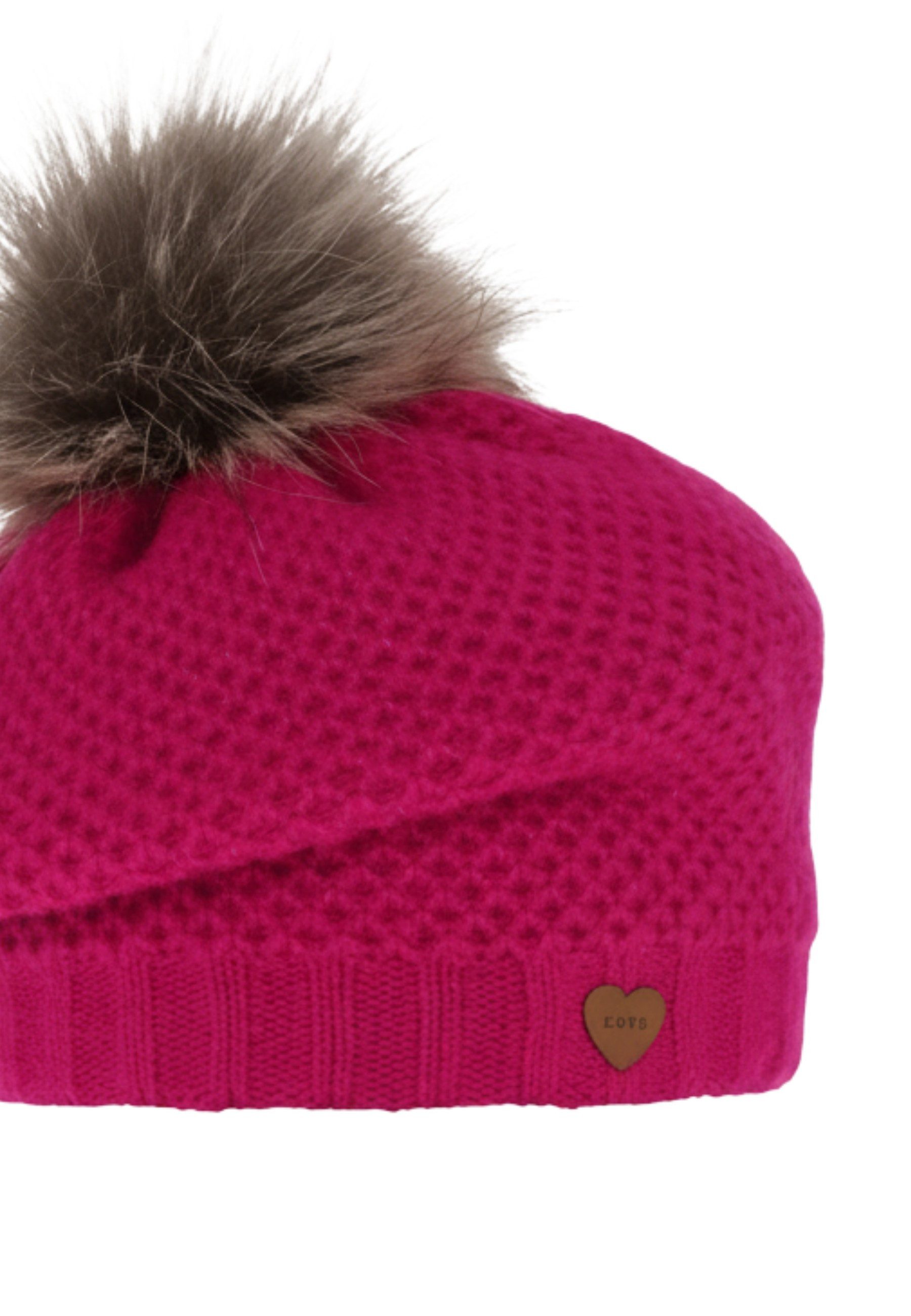 Diademita Sturmhaube Winterset für Mädchen: rosa Mütze und Schlauchschal mit Pompon (Set)
