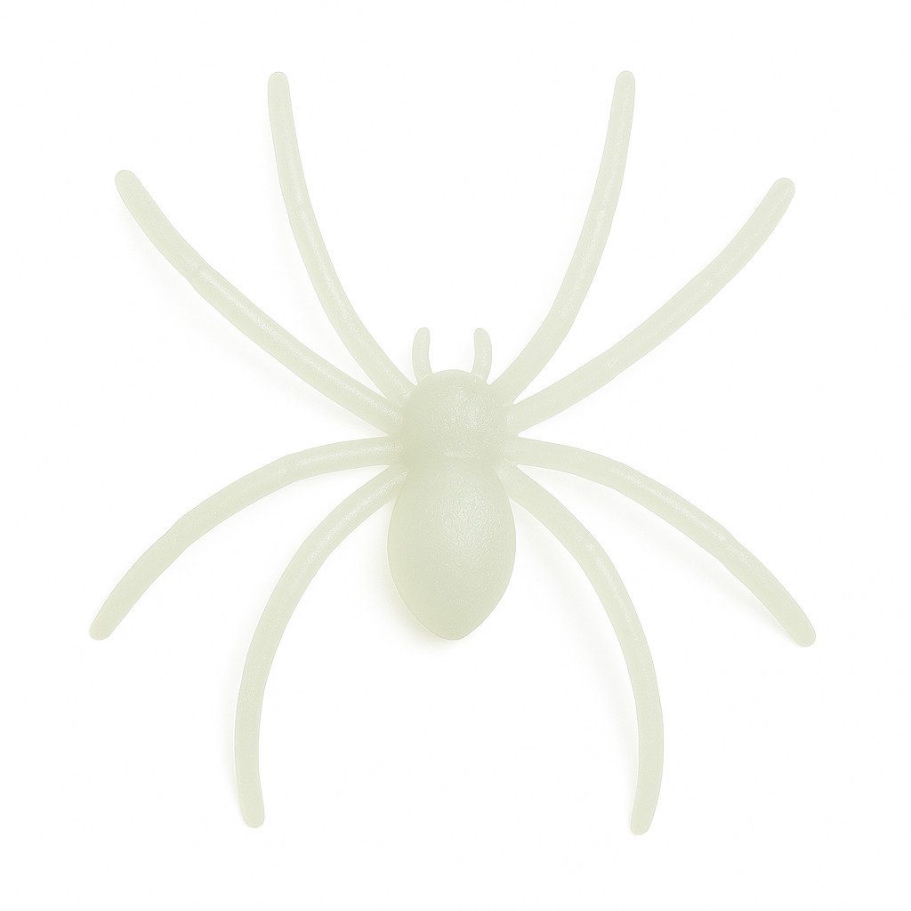 Tierfigur 50 fluoreszierende Spinnen 4×5 cm Halloween Deko Glow-in-the-Dark