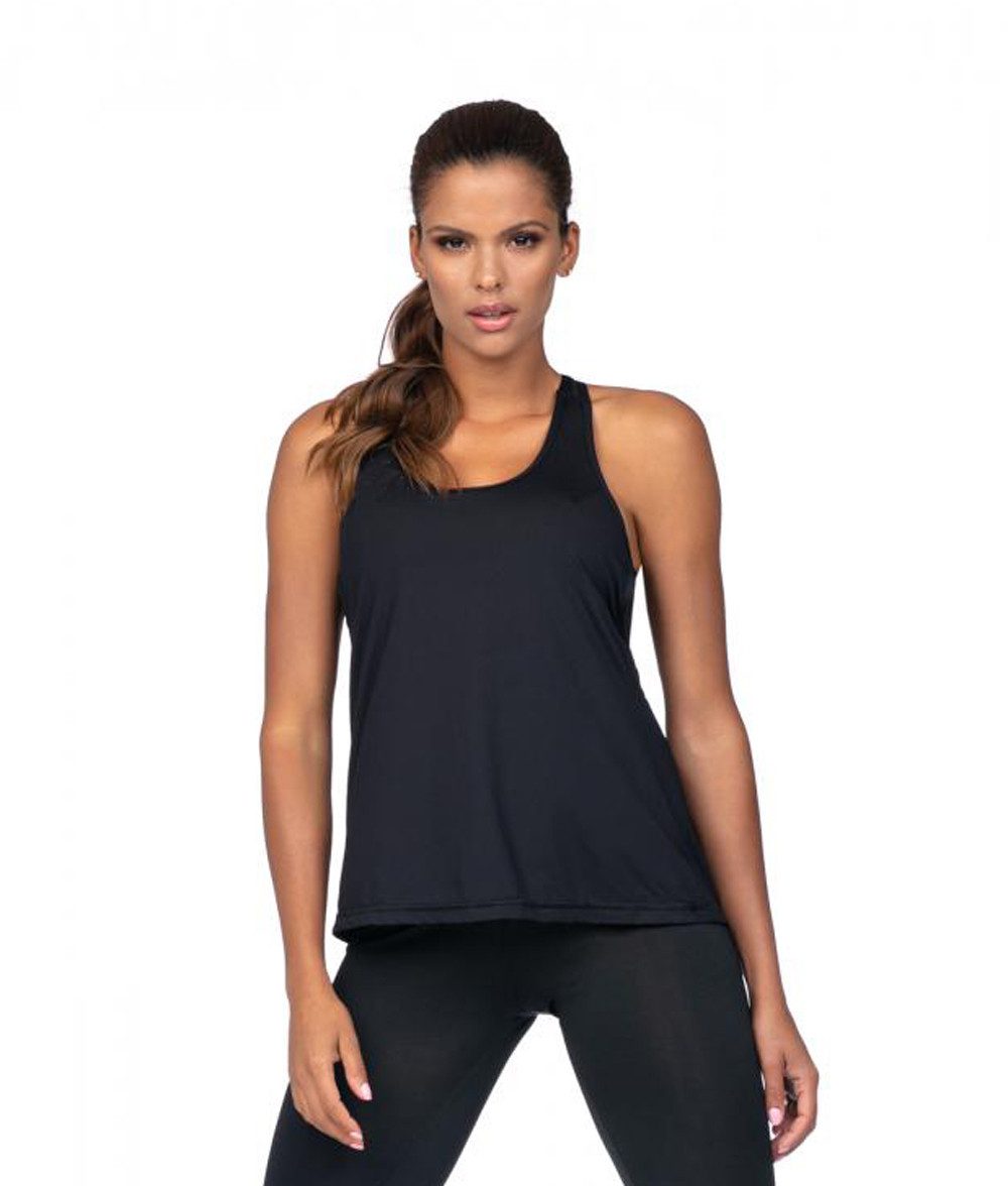 Lorin T-Shirt Damen Sport Shirt Fitness Top Tanktop in schwarz, Material weich und e