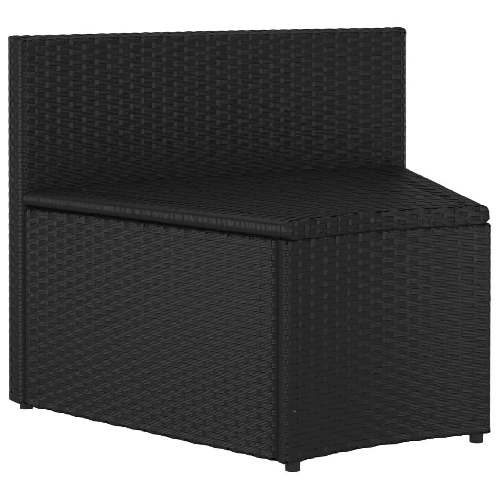 vidaXL Loungesofa 2-tlg. Garten-Sofagarnitur mit Auflagen Poly Rattan Schwarz, 2 Teile