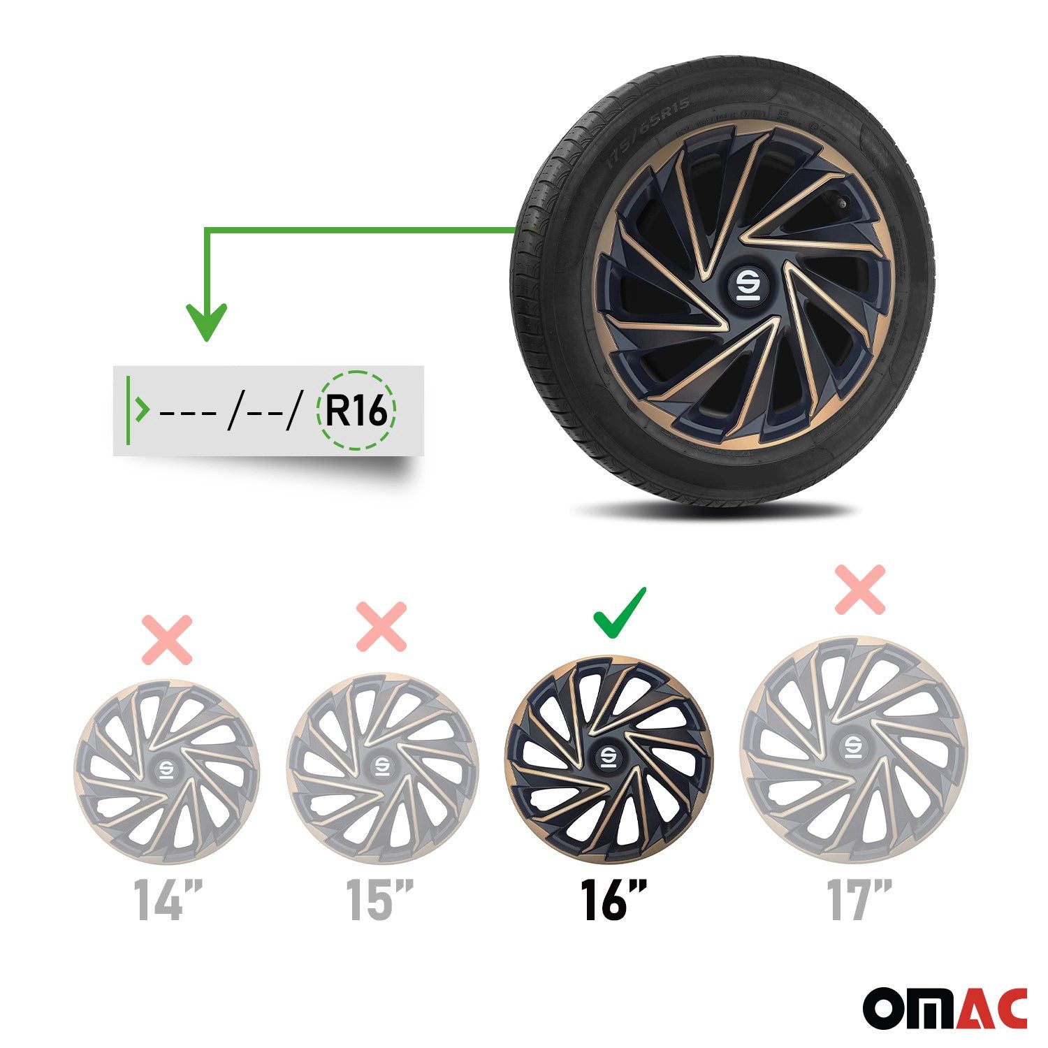 OMAC Radkappen Sparco 14 Zoll Roma Silber Grau 4tlg, (4-St) Einfache Installation, Haltbar – Bild 3 von 5