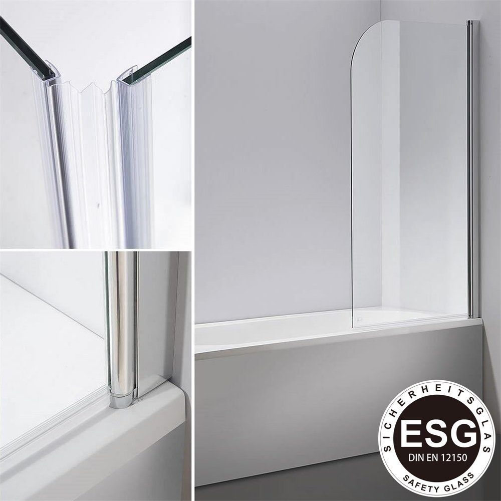 Feel2Home Badewannenaufsatz Duschabtrennung Glas 140x80cm Badewannenfaltwan günstig online kaufen