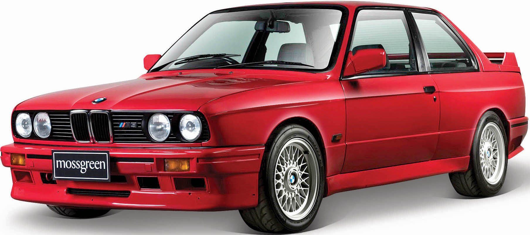 Bburago Sammlerauto BMW M3 (E30) 88, rot, Maßstab 1:24