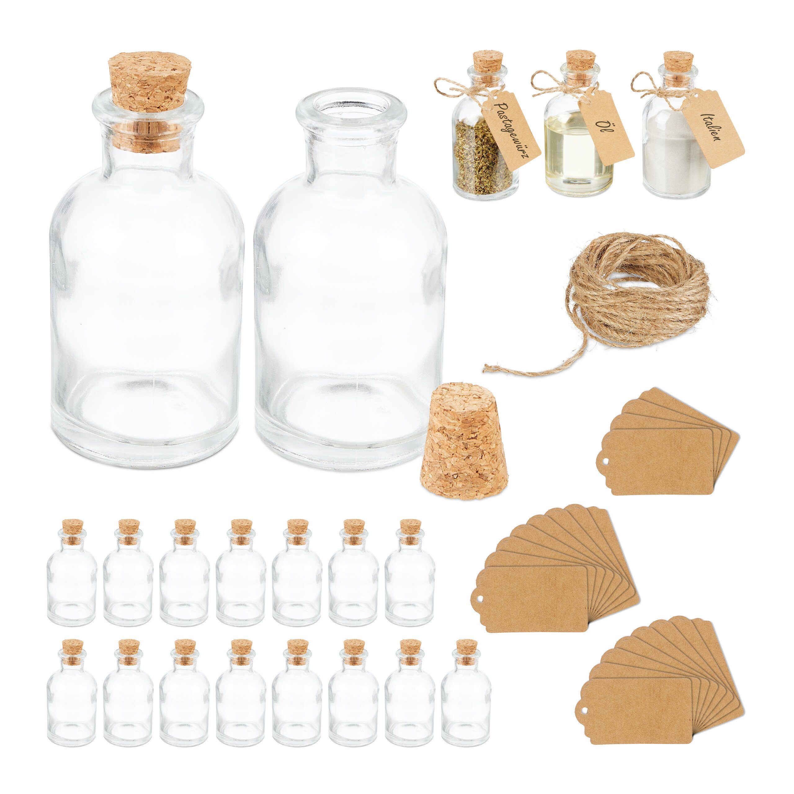 Deko-Glas Dekogläser Set mit Korken