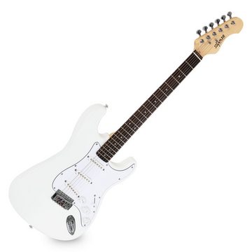 Shaman E-Gitarre STX-100 - ST-Bauweise - geölter Hals aus Ahorn - Macassar-Griffbrett, Komplett Set inkl. Verstärker, Koffer, Ledergurt