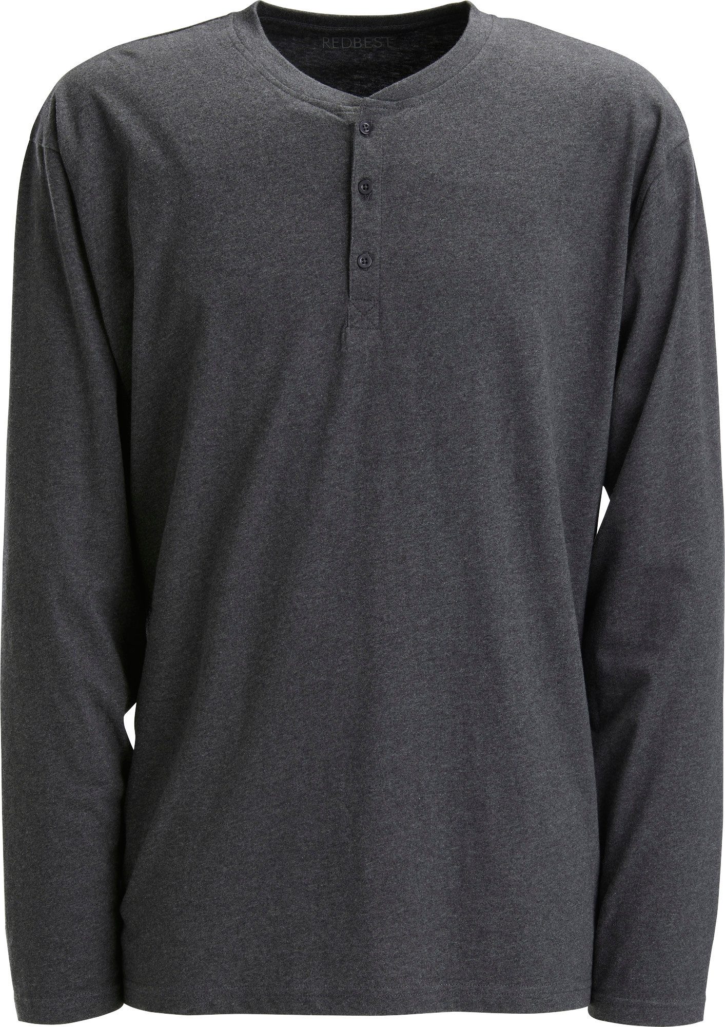 REDBEST Pyjamaoberteil Herren-Langarmshirt Single-Jersey Uni günstig online kaufen