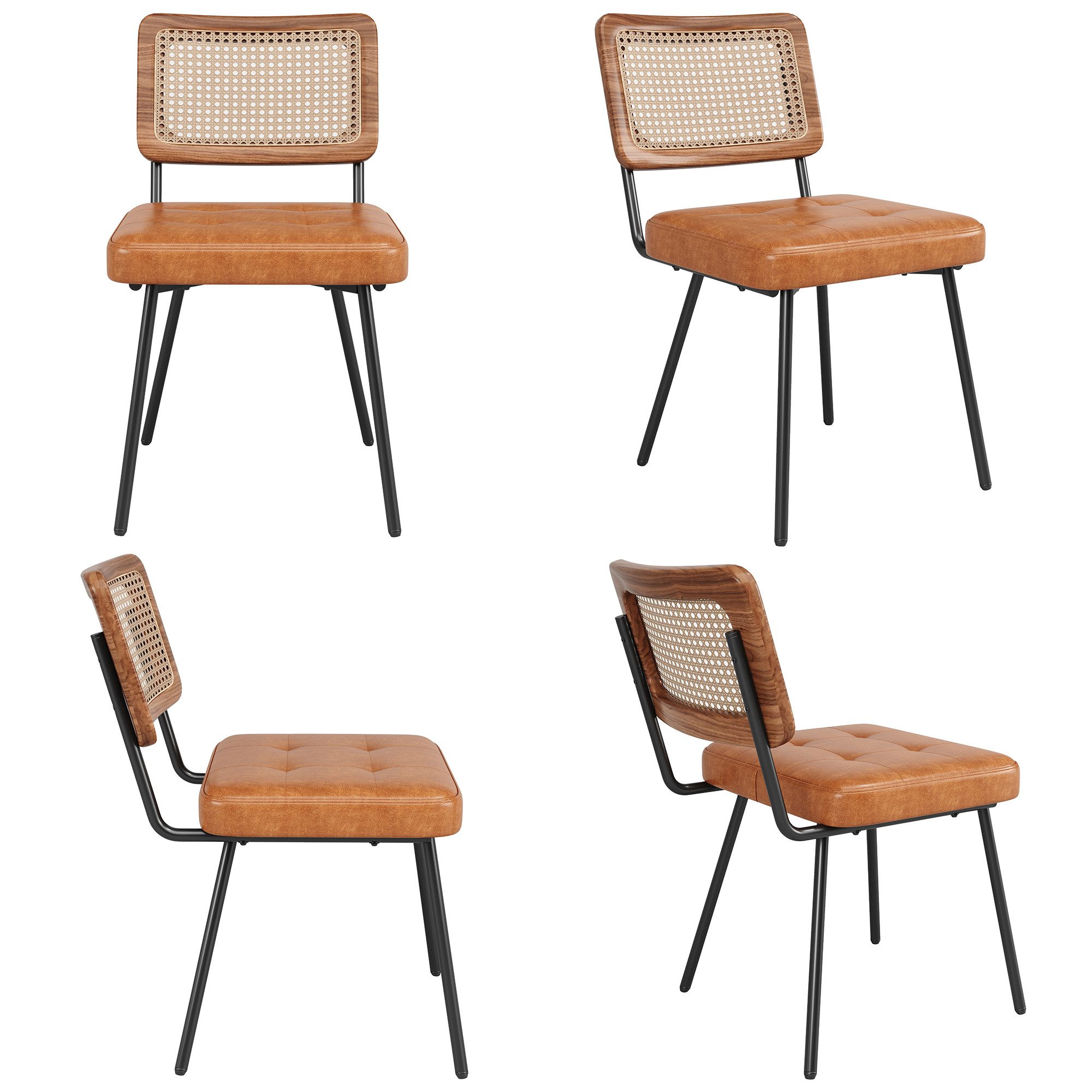 MODFU Esszimmerstuhl Retro-Stuhl,Rattan-Loungesessel (Esszimmerstuhl Set au günstig online kaufen