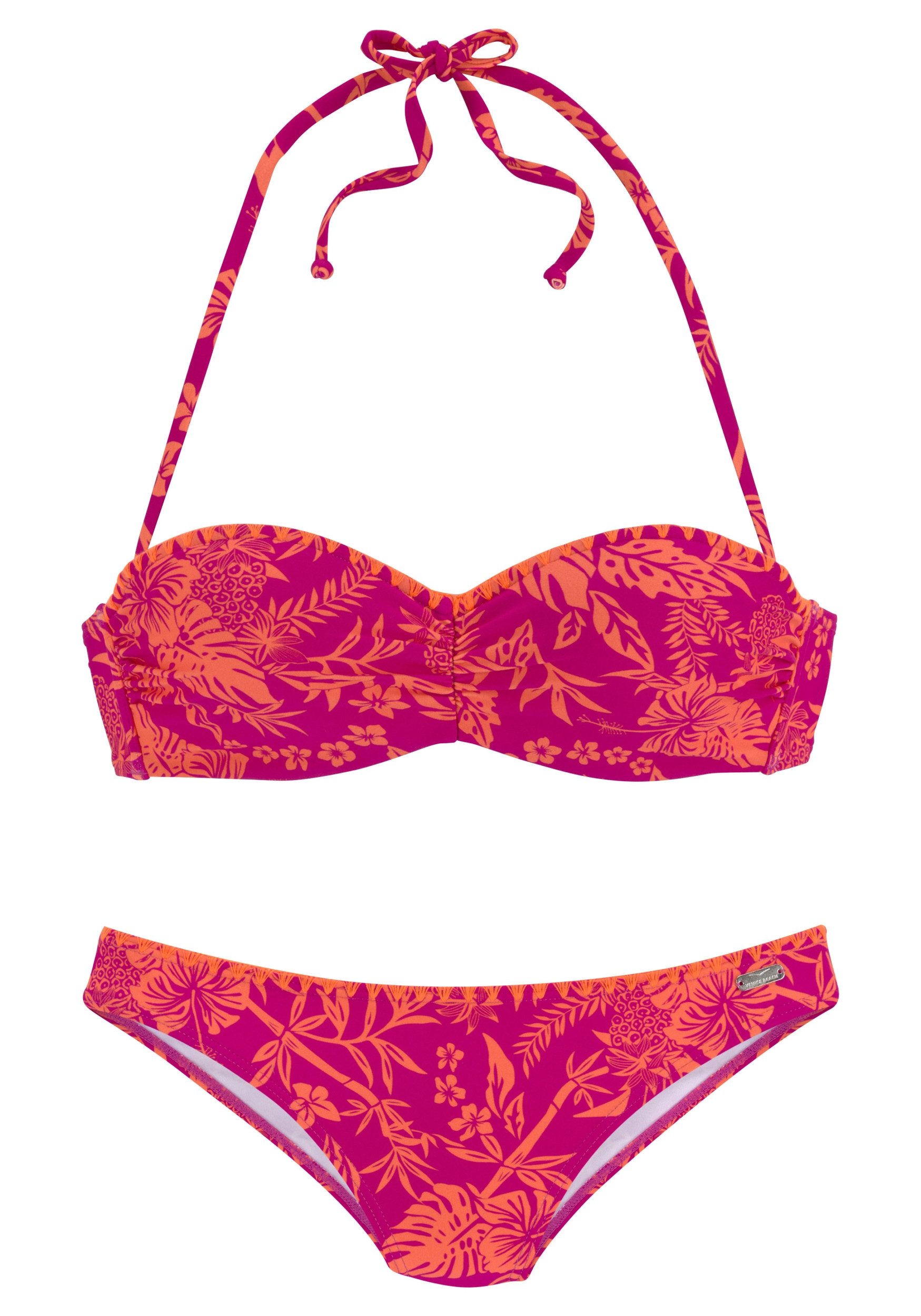 Venice Beach Triangel-Bikini Bügel-Bandeau-Bikini BERRY-ORANGE