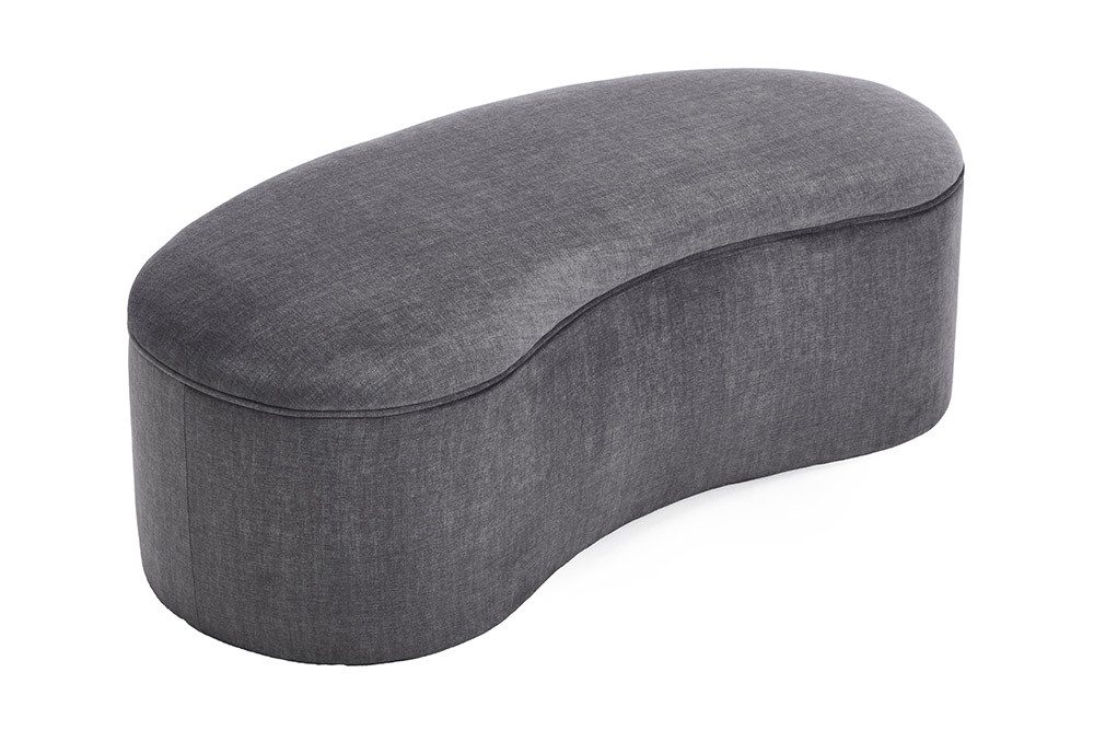 riess-ambiente Sitzbank ELEMENTAL 120cm graphit grau – Samt, mit Stauraum, organische Form (Einzelartikel, 1-St), Extravagante Sitzbank - ideal für Wohn- und Schlafzimmer oder Flur