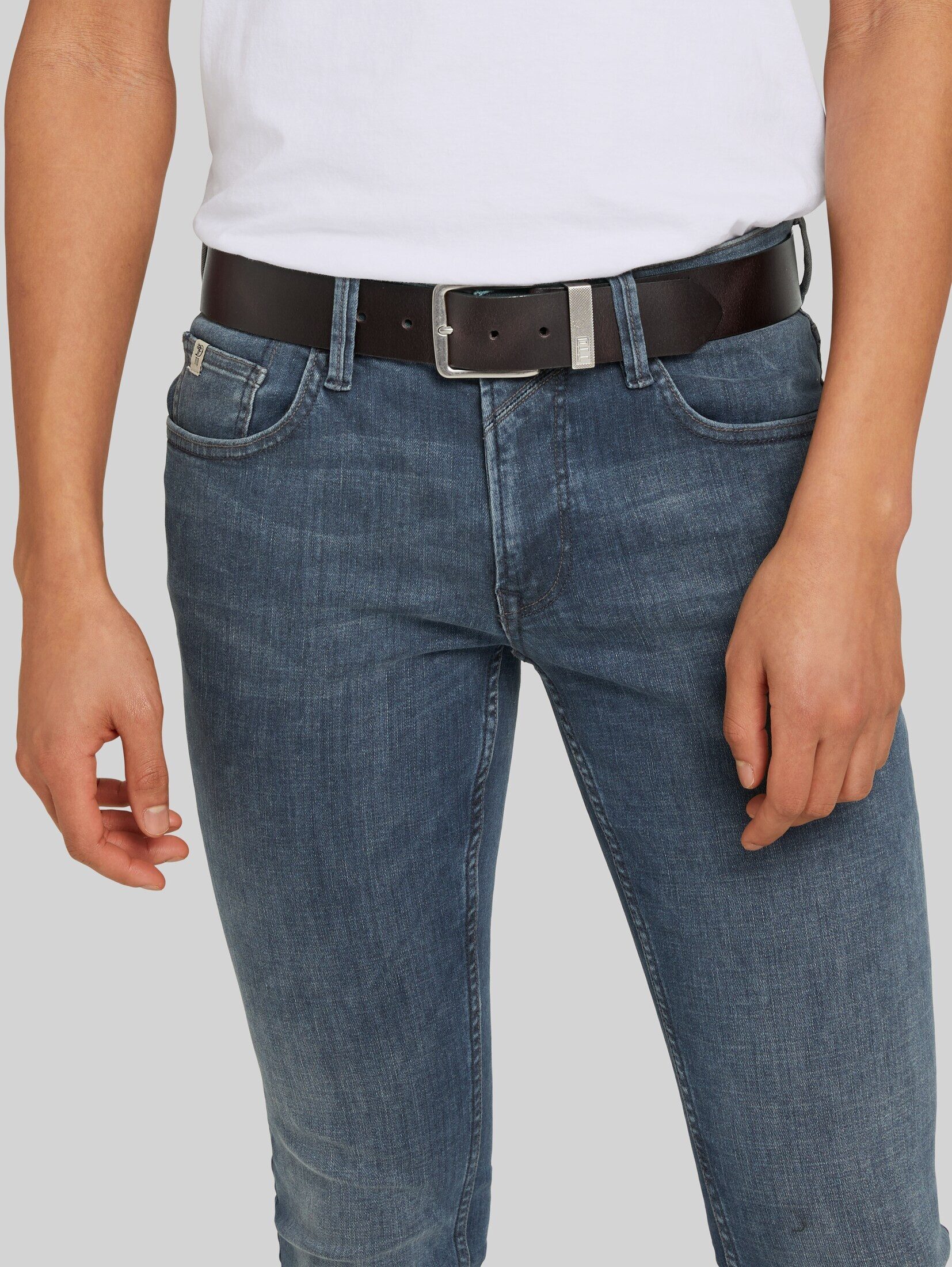 TOM TAILOR Denim Ledergürtel Belts TTJOE Ledergürtel mit eckiger Dornschließe