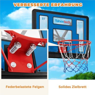 Yaheetech Basketballständer, Mobiler Basketballkorb mit Handgriff, Korbhöhe 227 bis 303,5 cm