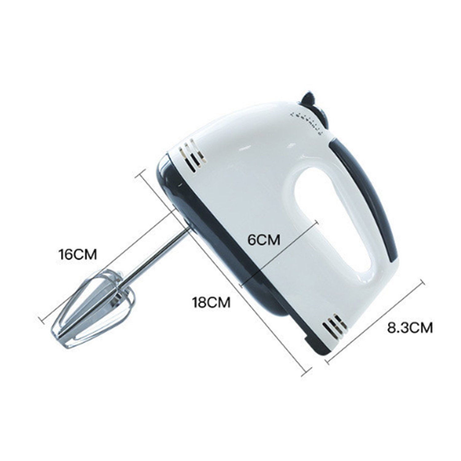 KÜLER Handmixer Elektrischer Handmixer 7-Gang, 7-stufige Geschwindigkeitsregelung, Leichter Handbesen zum Backen von Küchenkuchen, Weiß