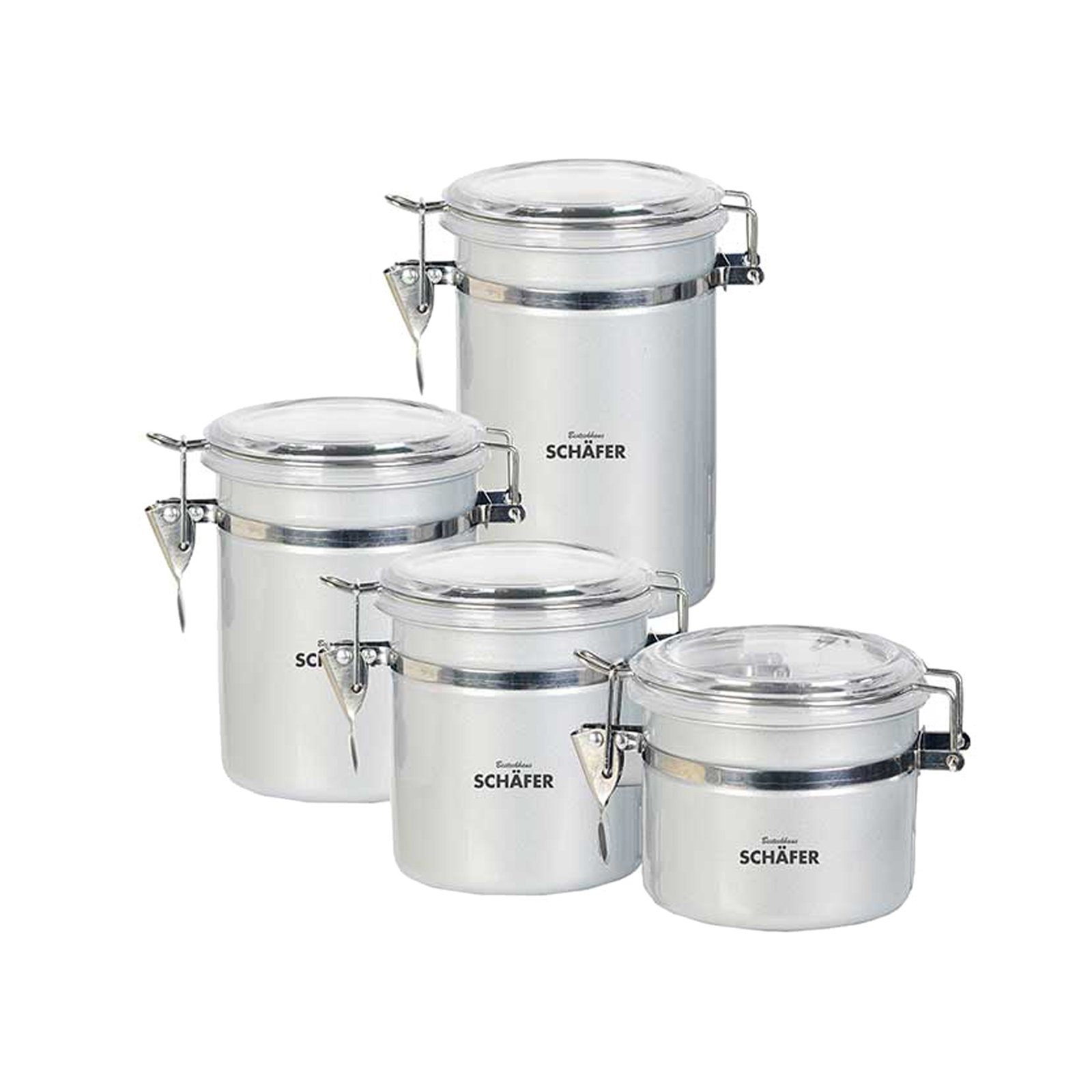 Neuetischkultur Vorratsdose Vorratsdosen 4er-Set Metallic, Edelstahl, (Set, 4-tlg., 4 Dosen in verschiedenen Größen), Lebensmitteldose