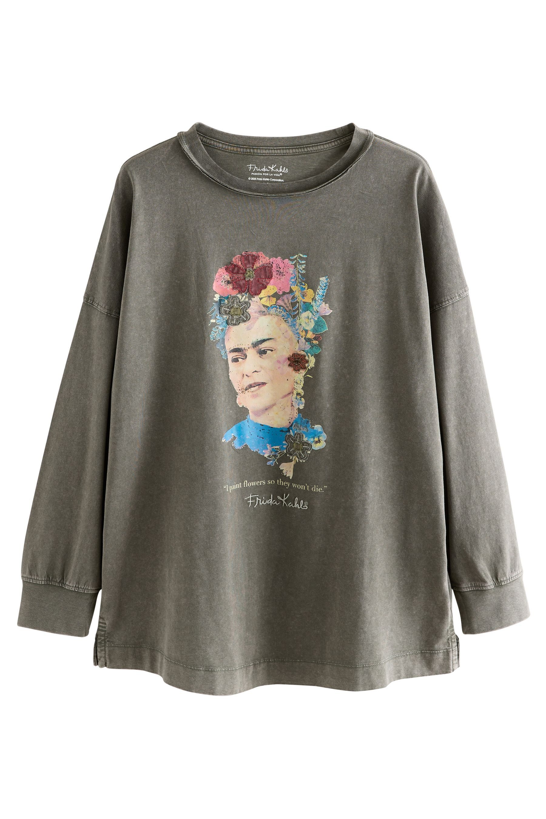 Next Langarmshirt Langarmshirt mit Grafik, Frida Kahlo (1-tlg)