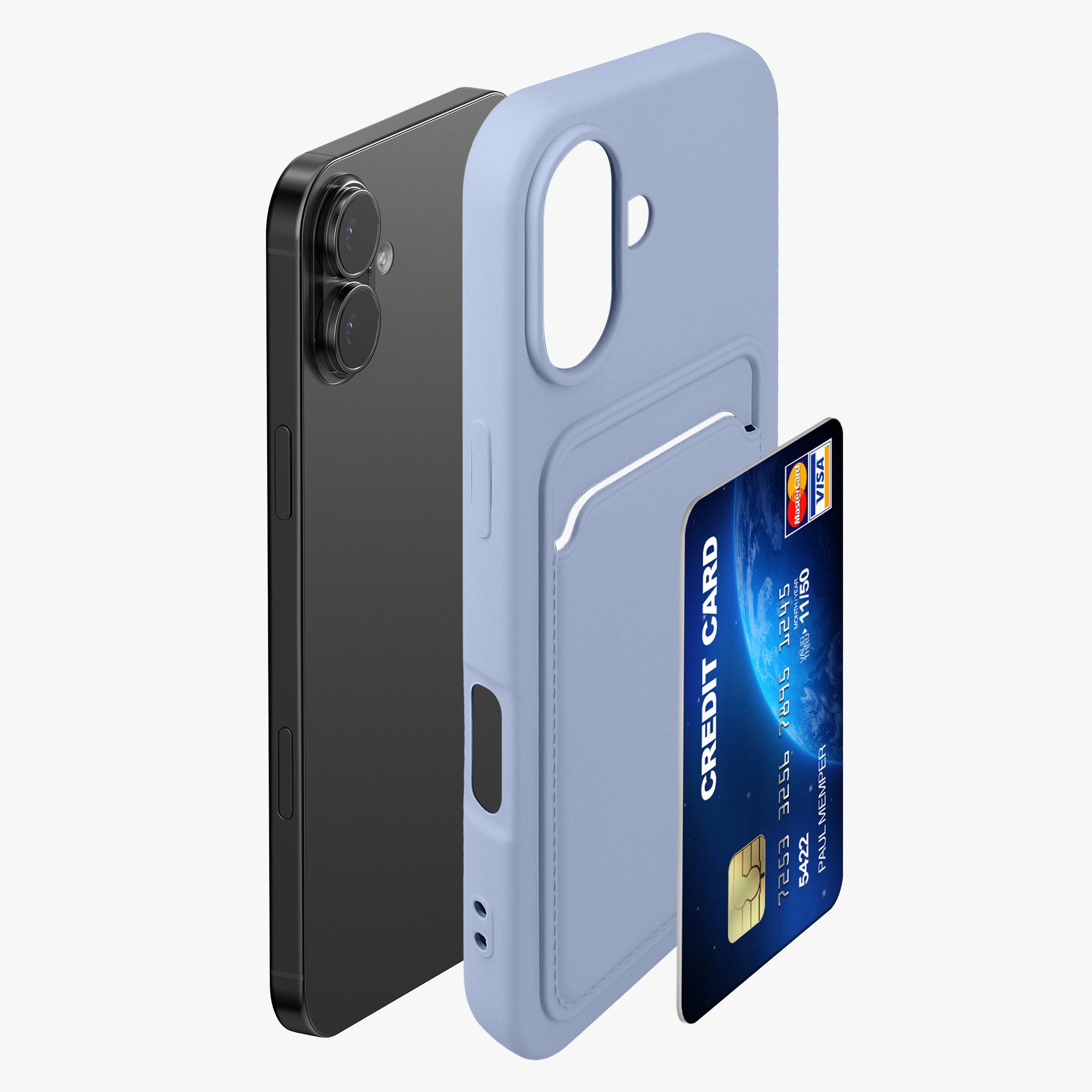 kwmobile Smartphone-Hülle Hülle für Apple iPhone 17, Handyhülle mit Fach für Karten - Handy Cover Case – Bild 5 von 5