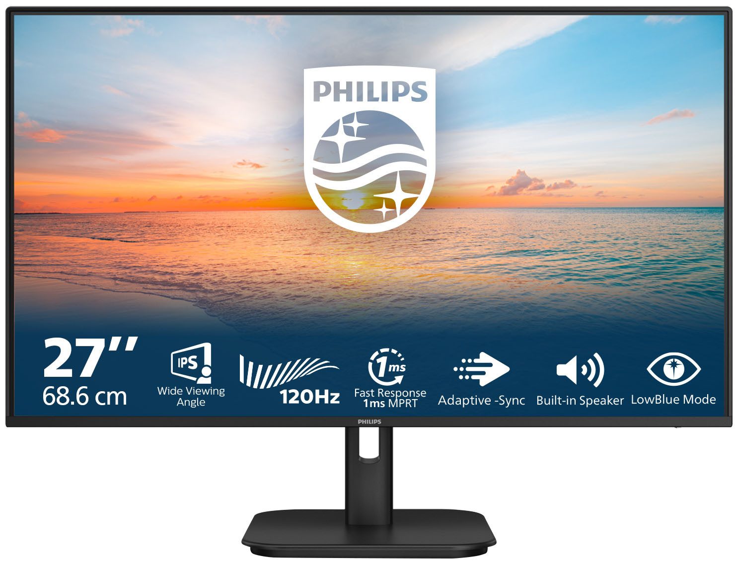 Philips 27E1N1200A LED-Monitor (69 cm/27 ", 1920 x 1080 px, Full HD, 4 ms Reaktionszeit, 120 Hz, IPS-LCD)