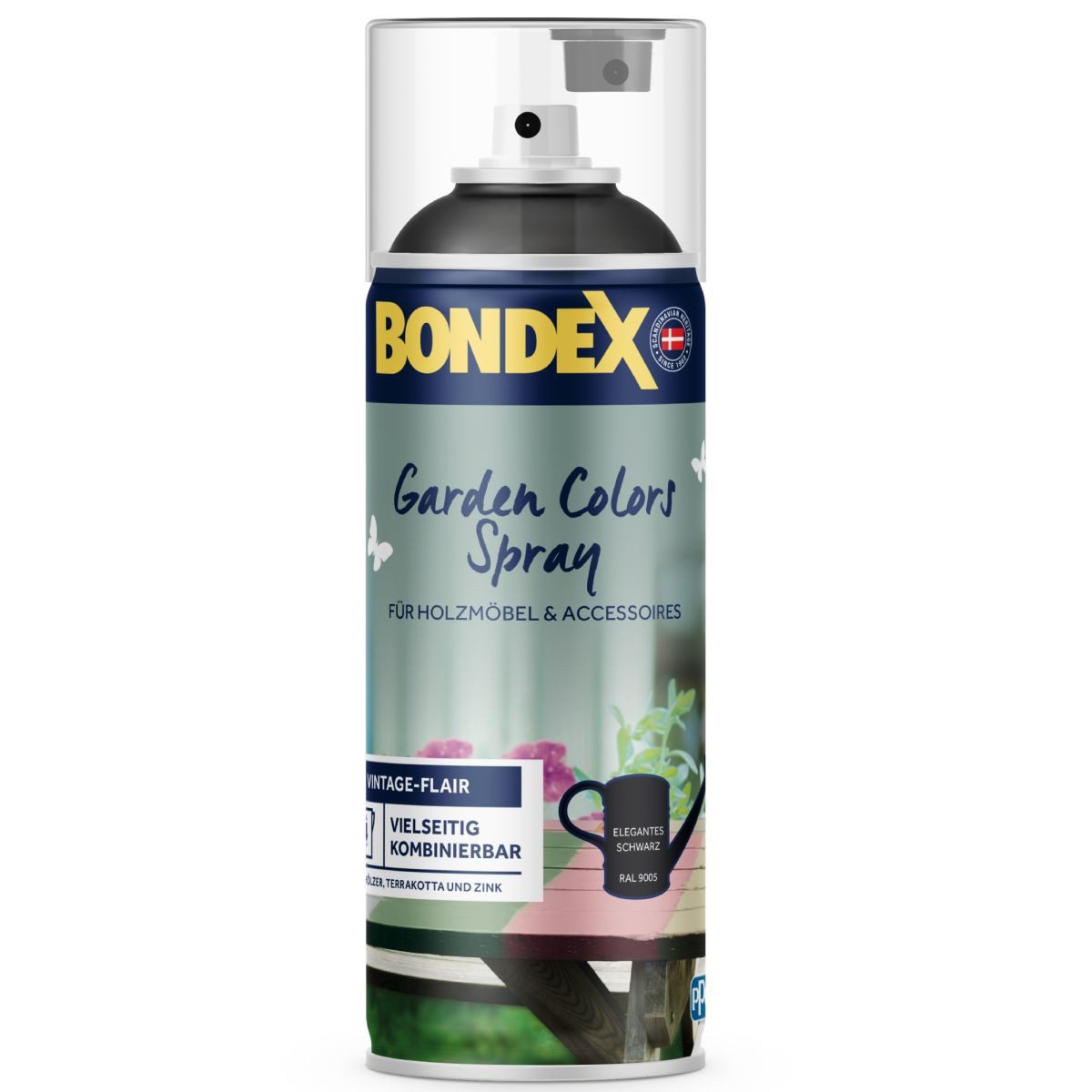 Bondex Sprühlack Bondex Garden Colors Spray, 0,4L, Elegantes Schwarz, Lack deckend Holz