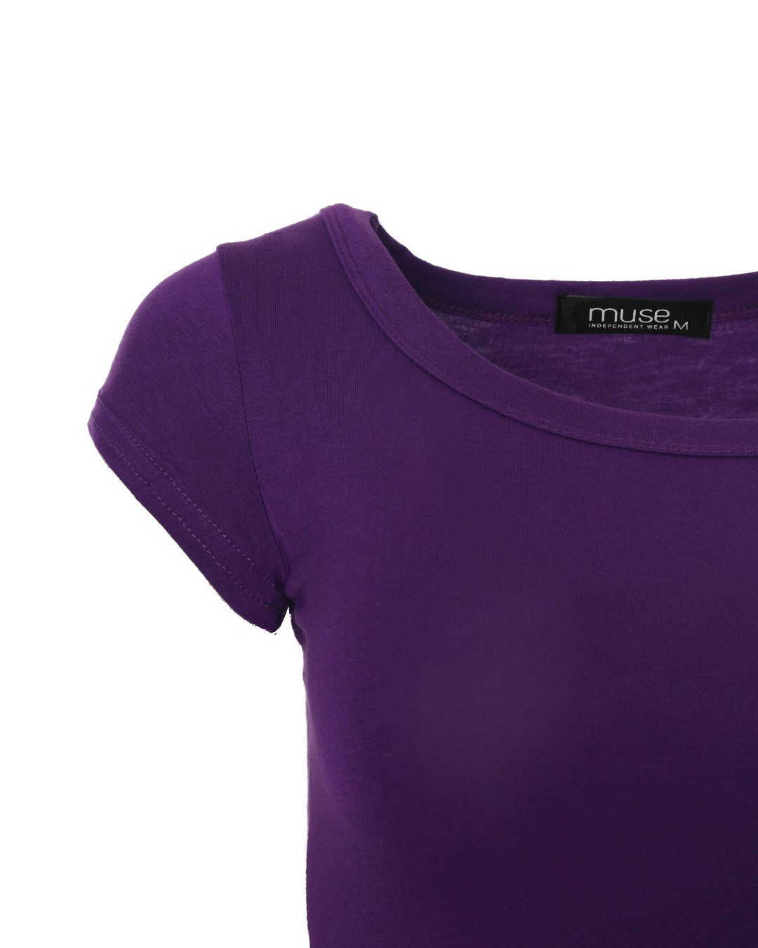 T-Shirt Kurzarm Muse Fit T-Shirt violett Basic Skinny 1001
