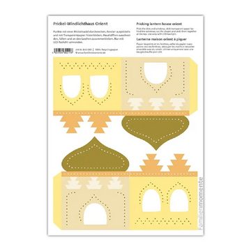 LK Trend & Style Bastelkartonpapier Bastelset Windlichthäuser Orient Prickel-Set