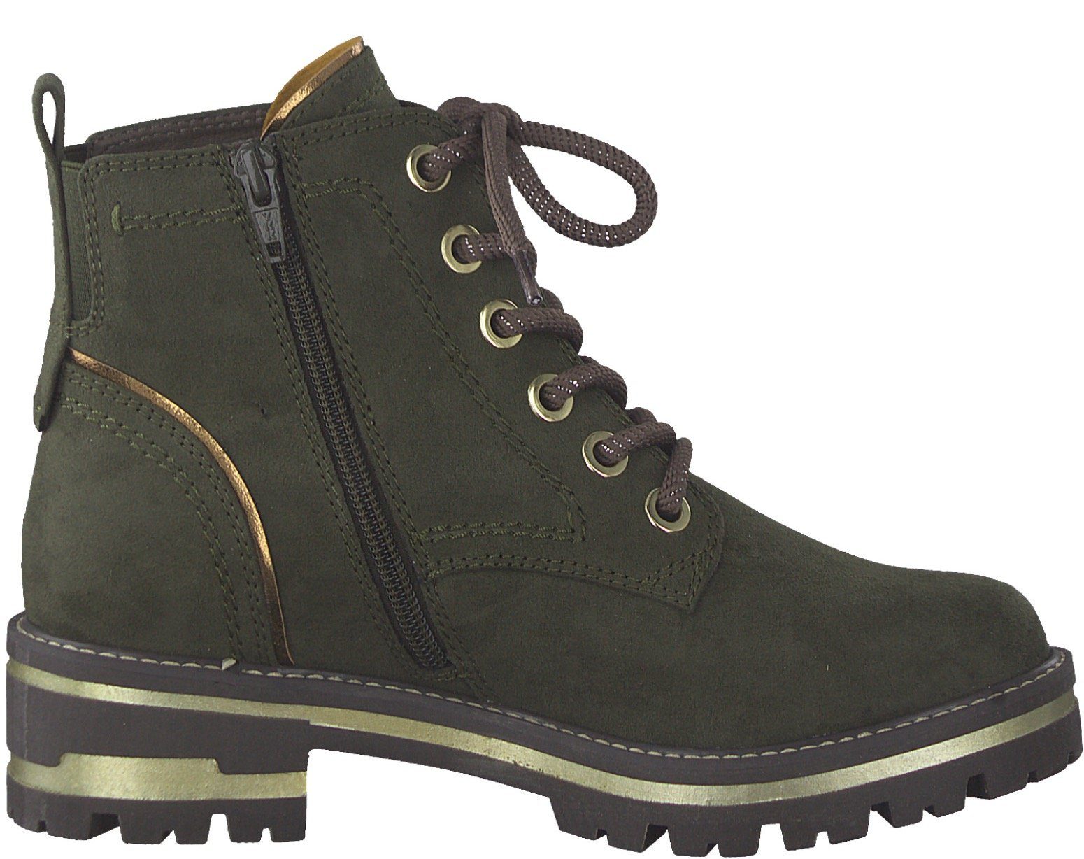 Jana Winterboots mit khaki dezenten G-Weite Metallic-Details