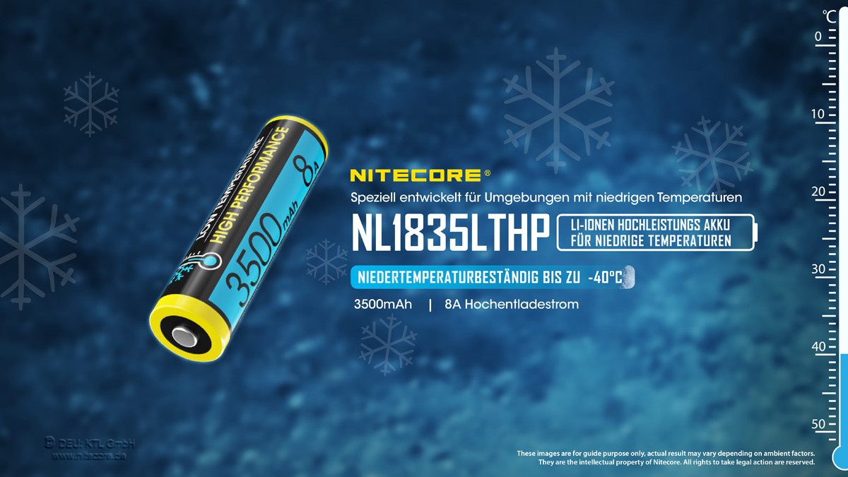 Nitecore Li-Ion Akku Typ 18650 - 3500 mAh - NL18650/35 LTHP für tiefe Akku (1 St)