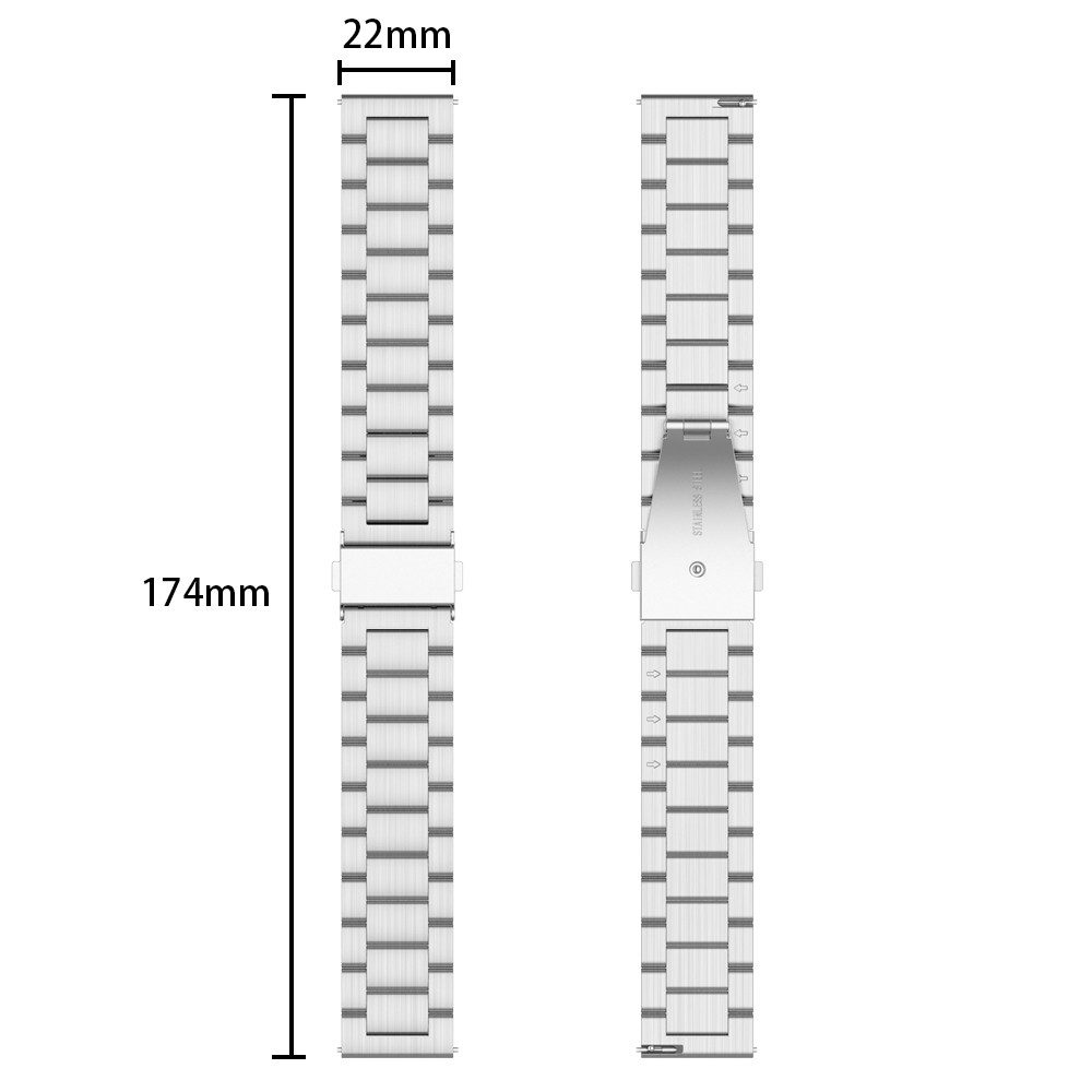 Cadorabo Smartwatch-Armband, Smartwatch Ersatzarmband - 22mm - Edelstahl