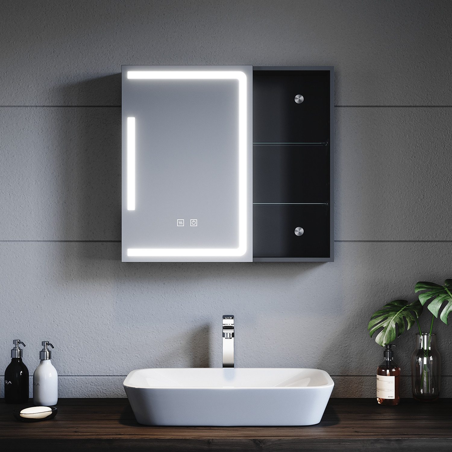 SONNI Badezimmerspiegelschrank Badezimmerspiegelschrank mit Anti Beschlag F günstig online kaufen