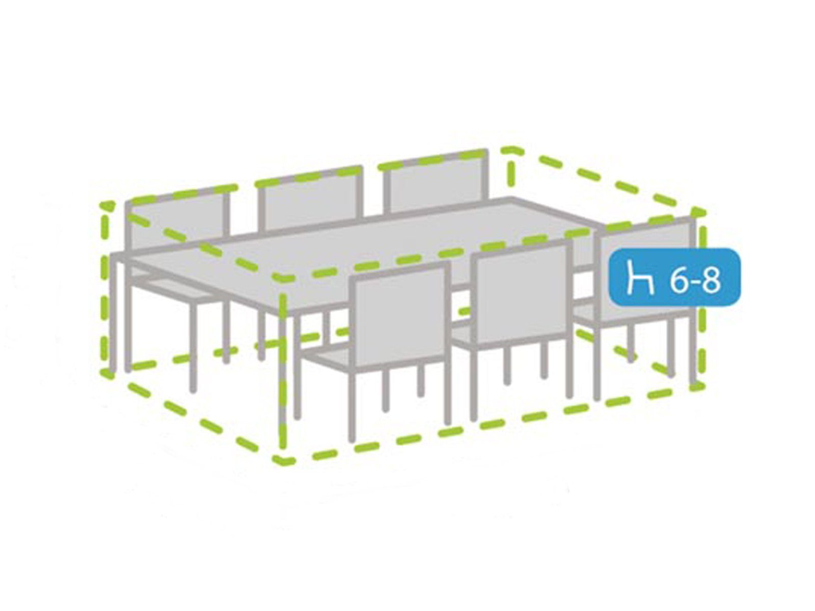PEREL Gartenmöbel-Schutzhülle (1-St), Abdeckung Lounge-Möbel Wasserfeste Abdeckhaube Rechteckig 245x150x95cm