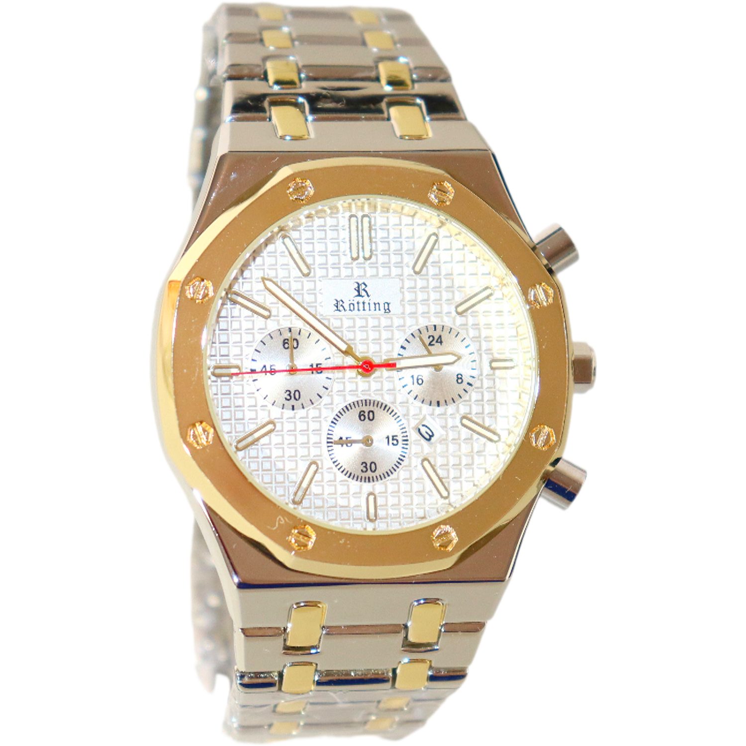 Rötting Design Quarzuhr Herrenuhr silberfarbenes Ziffernblatt DATUMSANZEIGE günstig online kaufen