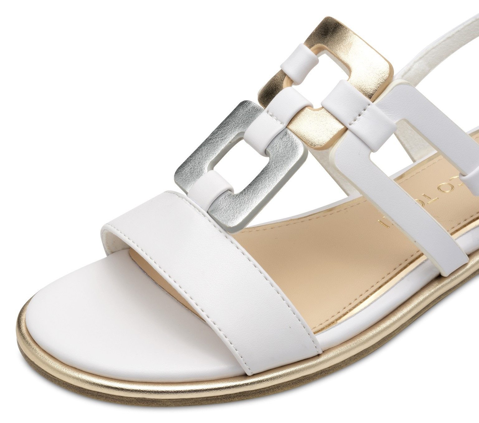 MARCO TOZZI Sandalette, Blockabsatz, Sommerschuh, Riemchensandale im Metall günstig online kaufen