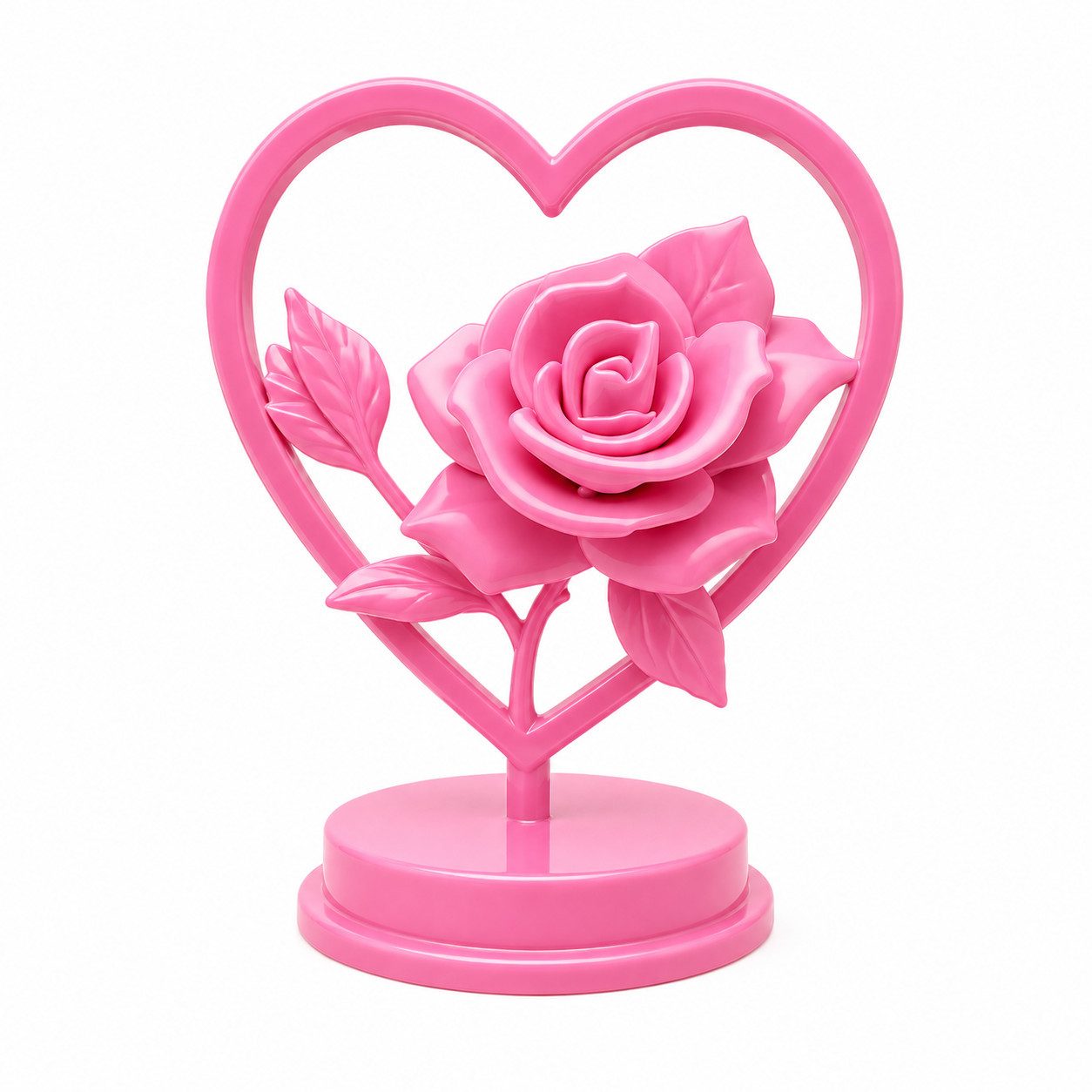 Alpha Electronics Dekoobjekt Rosen Herz Romantische Tischdeko Geschenk Valentinstag Hochzeit (Sparangebot, 1 St., 1 Teil), hochwertiger 3D Druck