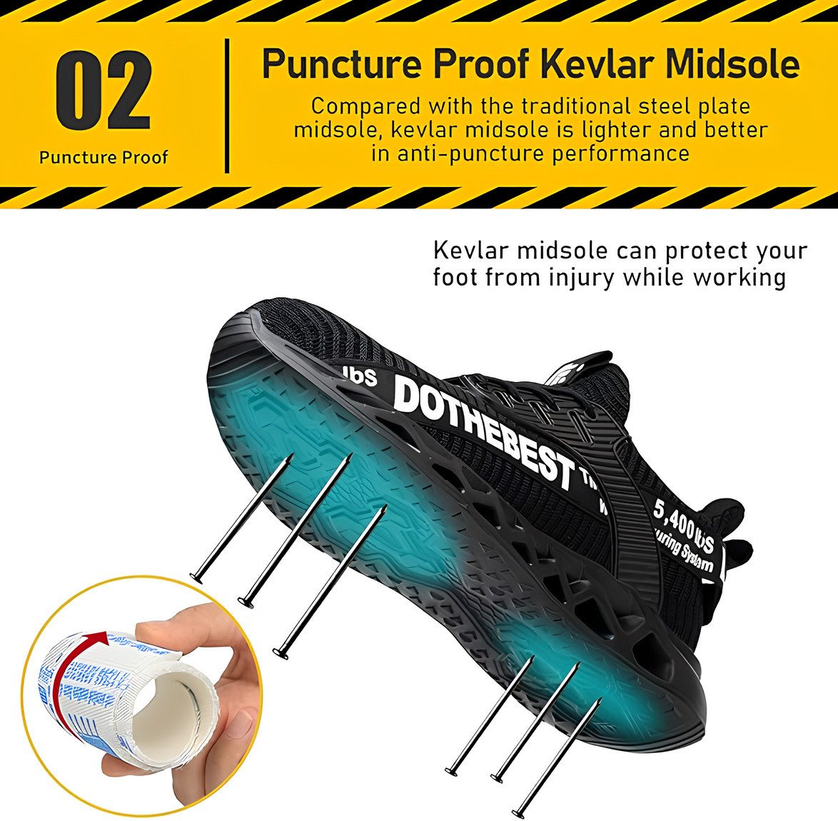 Athlix Sicherheitsschuhe mit Stahlkappe für Herren und Damen Sicherheitsschuh GB/T-3903 Verschleiß- & Rutschfestigkeitsstandard