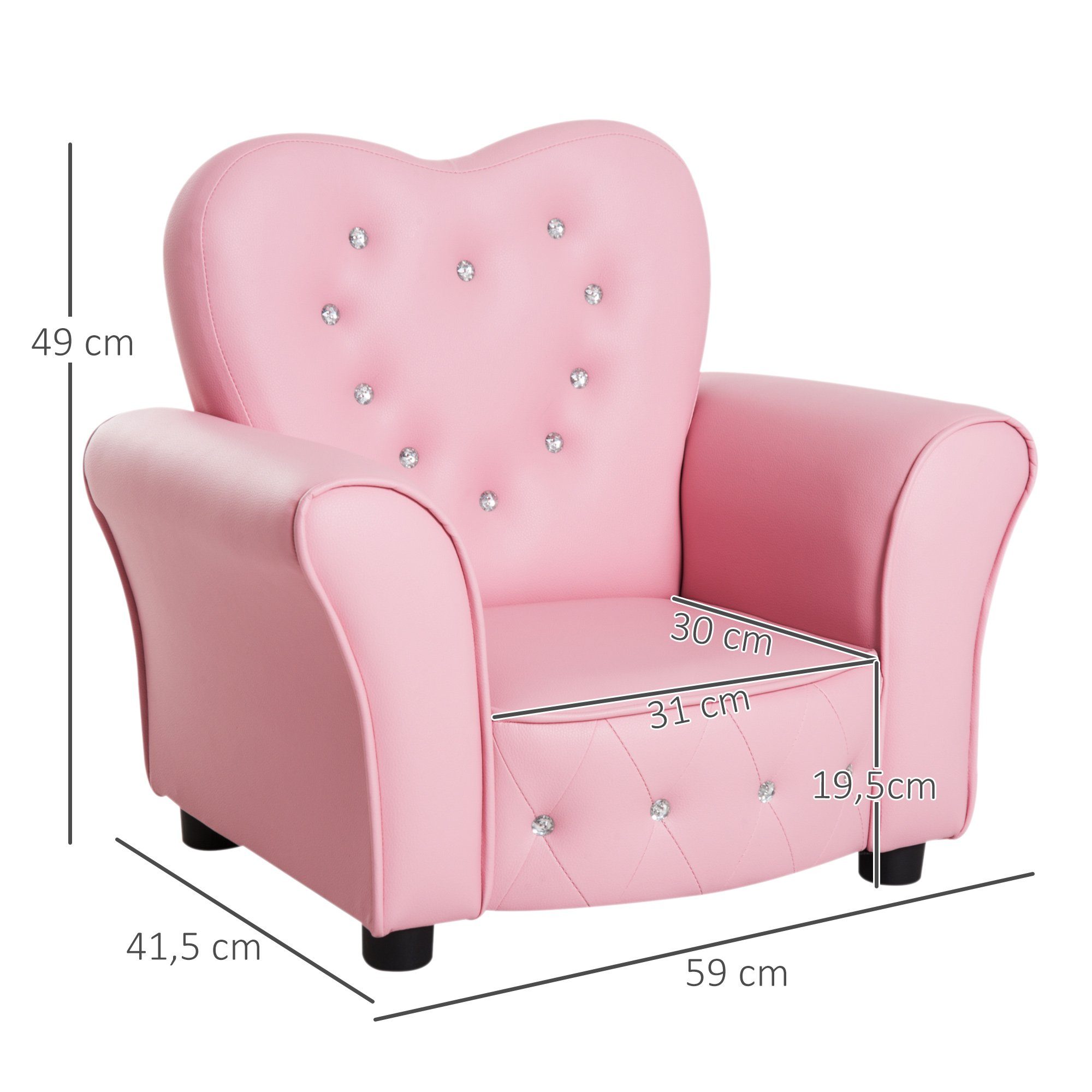 HOMCOM Sessel Kindersessel Prinzessin – Bild 5 von 5