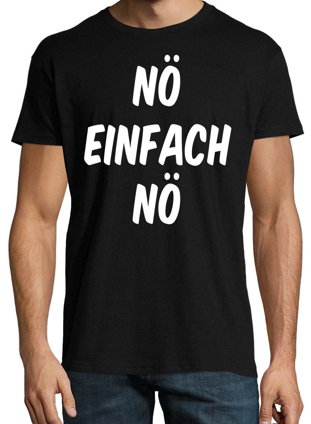 T-Shirt Herren Designz Youth Shirt Spruch Schwarz Nö Einfach mit Lustigem Nö