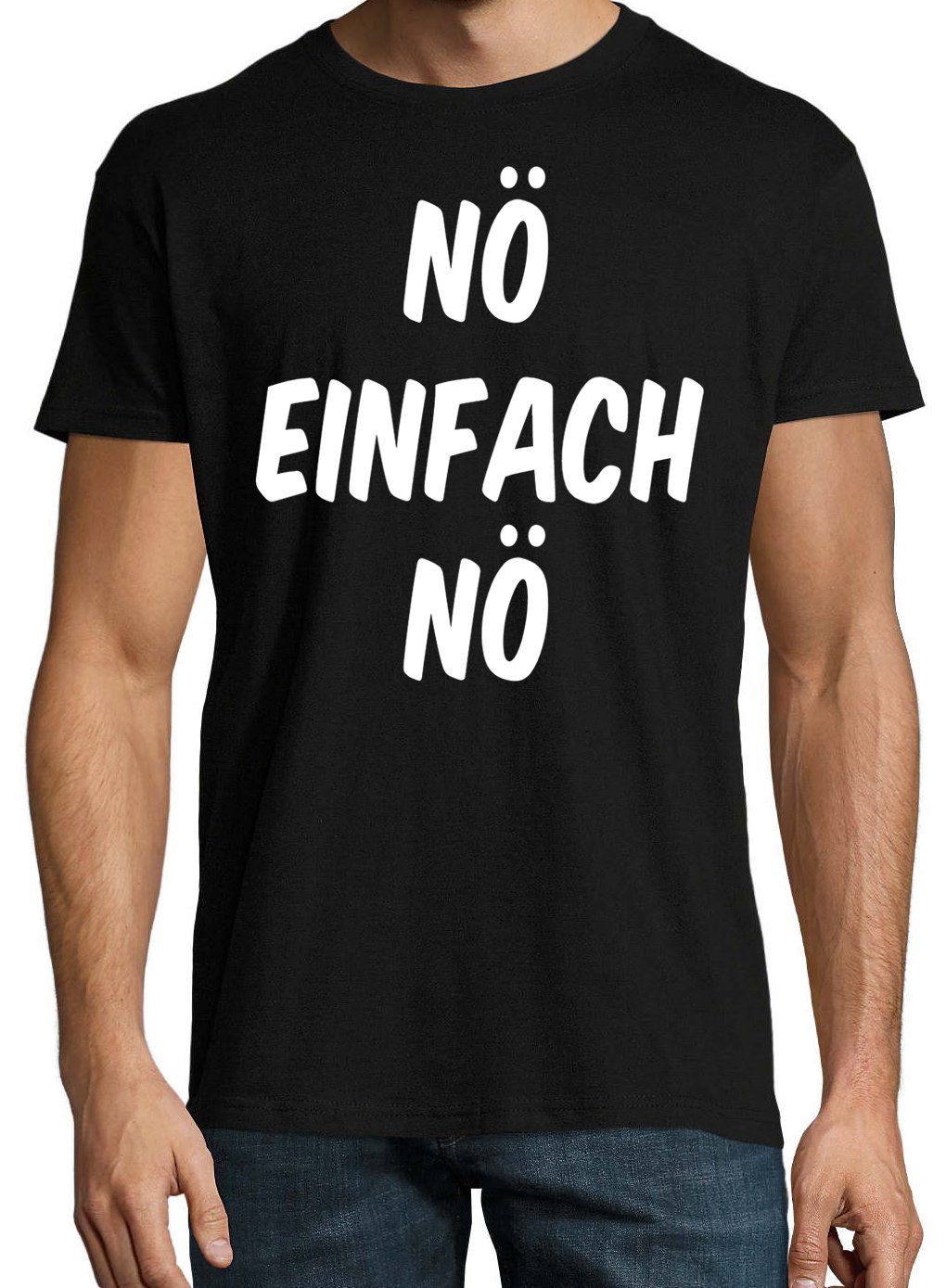 Youth Designz T-Shirt Nö Schwarz mit Shirt Lustigem Spruch Nö Herren Einfach